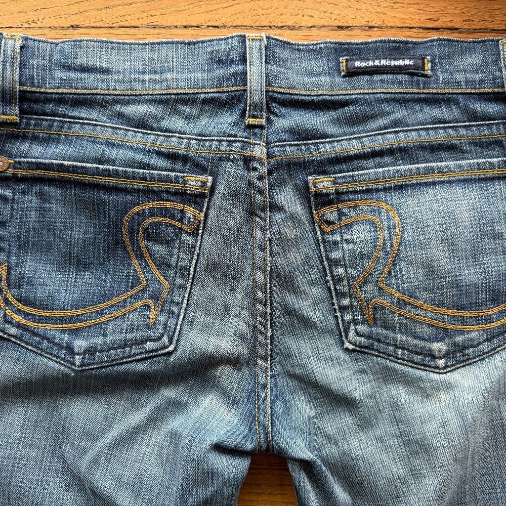 Vintage Rock & Republic Roth Flare Jeans Low Rise Y2K Denim Size 27